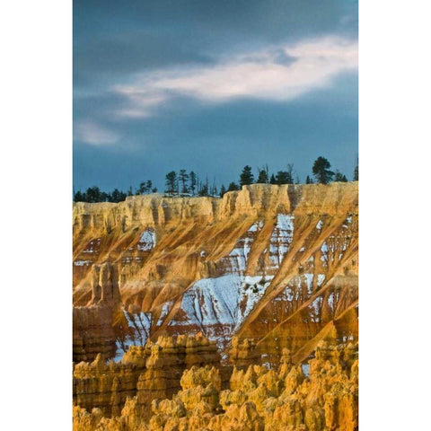 Utah Snowy hoodoo formations in Bryce Canyon NP Black Modern Wood Framed Art Print with Double Matting by Rotenberg, Nancy