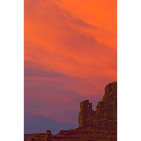 UT, Monument Valley Landscape at sunset Black Modern Wood Framed Art Print by Rotenberg, Nancy