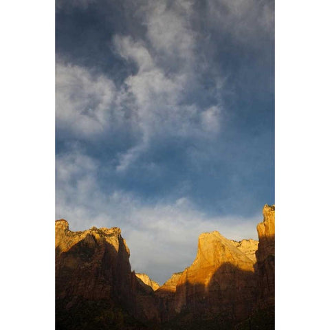 USA, Utah, Zion NP Late light at Kolob Canyon Gold Ornate Wood Framed Art Print with Double Matting by Rotenberg, Nancy