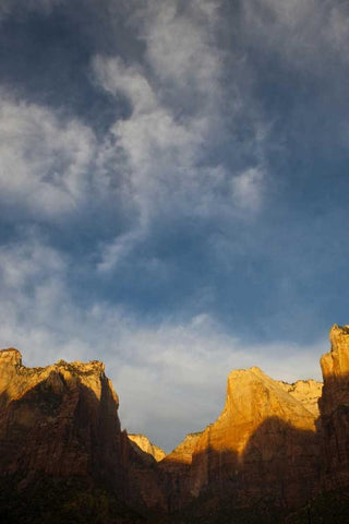 USA, Utah, Zion NP Late light at Kolob Canyon White Modern Wood Framed Art Print with Double Matting by Rotenberg, Nancy