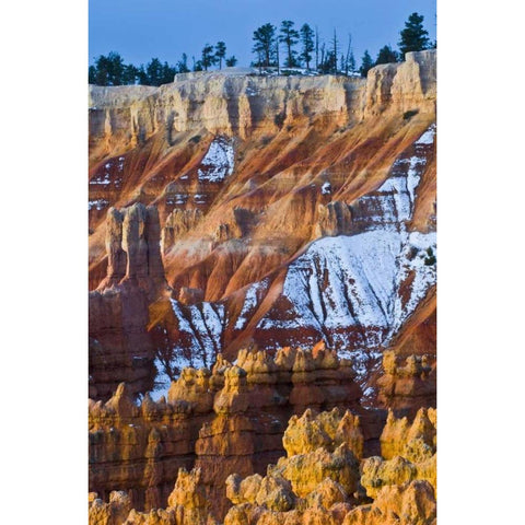 Utah Snowy hoodoo formations in Bryce Canyon NP White Modern Wood Framed Art Print by Rotenberg, Nancy