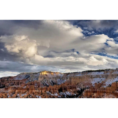 Utah, Bryce Canyon Snow on autumn landscape Black Modern Wood Framed Art Print by OBrien, Jay