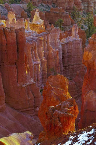 USA, Utah, Bryce Canyon NP Close-up of hoodoos White Modern Wood Framed Art Print with Double Matting by OBrien, Jay