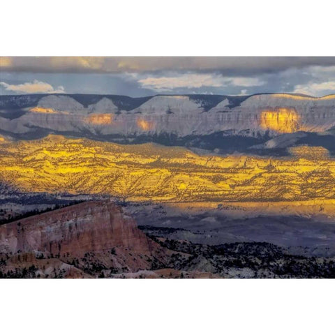 Utah, Bryce Canyon Sunrise contrasts on canyon White Modern Wood Framed Art Print by OBrien, Jay