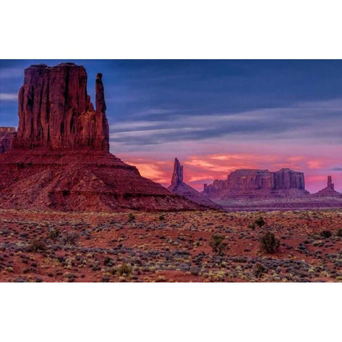 Utah, Monument Valley Eroded rock formations Black Modern Wood Framed Art Print by OBrien, Jay