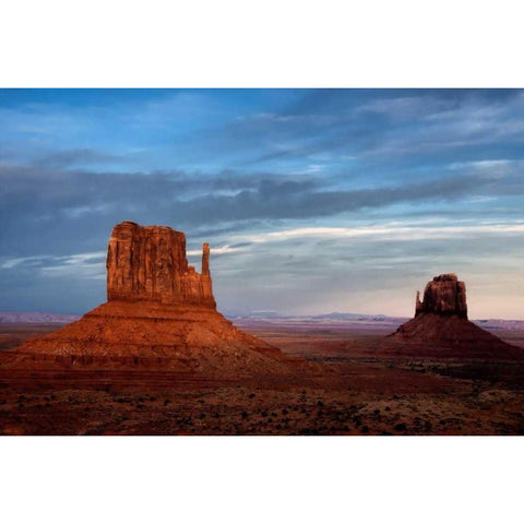 Utah, Monument Valley Eroded rock formations Gold Ornate Wood Framed Art Print with Double Matting by OBrien, Jay