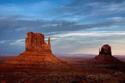 Utah, Monument Valley Eroded rock formations Black Ornate Wood Framed Art Print with Double Matting by OBrien, Jay