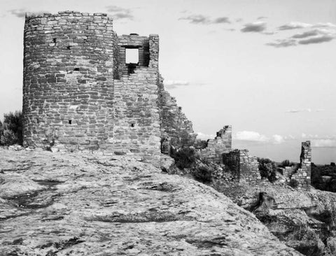 USA, Utah Ruins of Hovenweep National Monument Black Ornate Wood Framed Art Print with Double Matting by Flaherty, Dennis