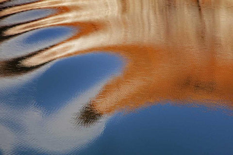 Utah, Glen Canyon NRA Boat wake patterns White Modern Wood Framed Art Print with Double Matting by Paulson, Don