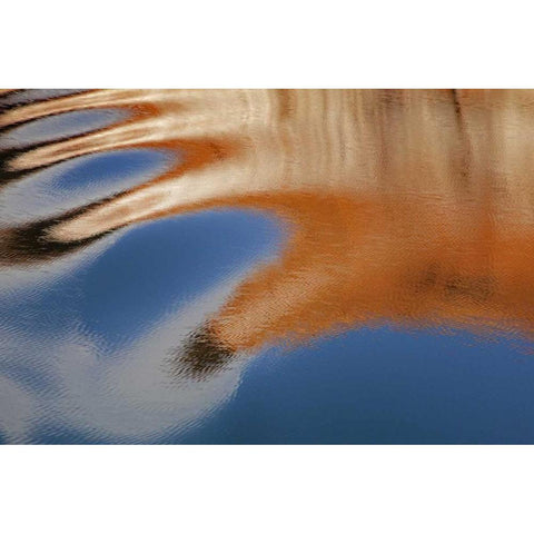 Utah, Glen Canyon NRA Boat wake patterns White Modern Wood Framed Art Print by Paulson, Don