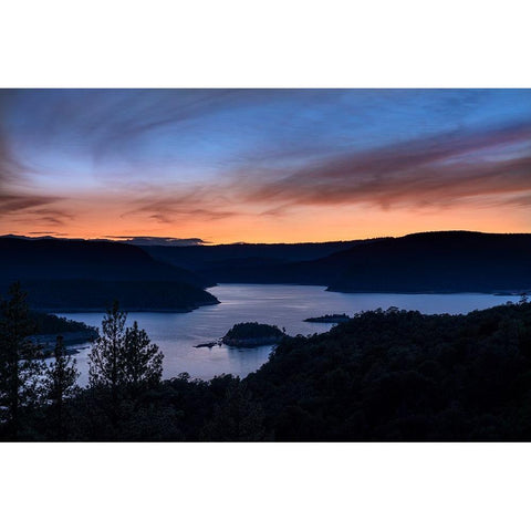 USA-Utah Sunset on Flaming Gorge Reservoir Black Modern Wood Framed Art Print by Jaynes Gallery