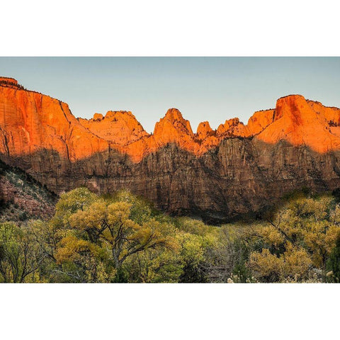 Zion National Park-Temples and Towers-sunrise Black Modern Wood Framed Art Print with Double Matting by Theodore, George