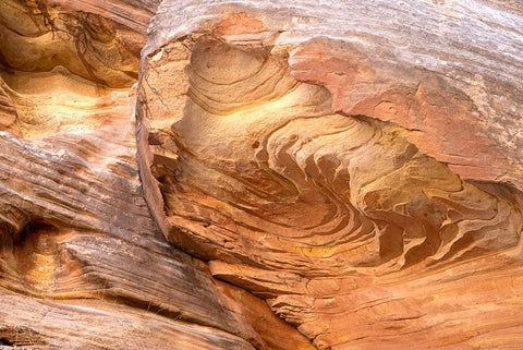 USA-Utah-Grand Wash-Capitol Reef National Park Close-up of rock pattern White Modern Wood Framed Art Print with Double Matting by Davidson, Janell