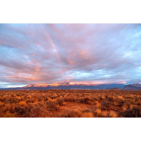 USA-Utah-Virgin Camper during sunset Gold Ornate Wood Framed Art Print with Double Matting by Davidson, Janell
