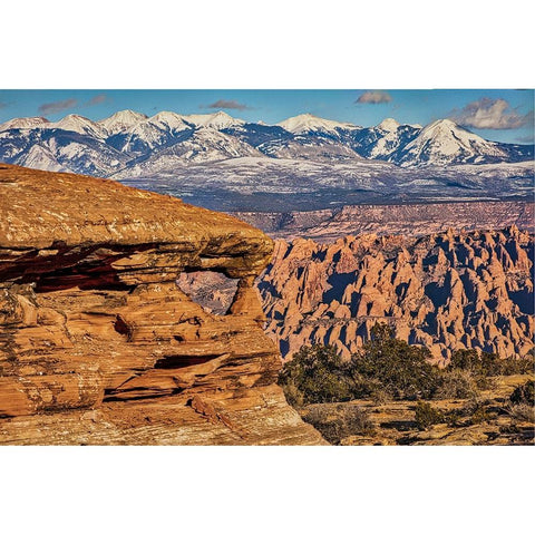 Fang Arch-Dead Horse Point-Canyonlands National Park-Utah Black Modern Wood Framed Art Print by Ford, John