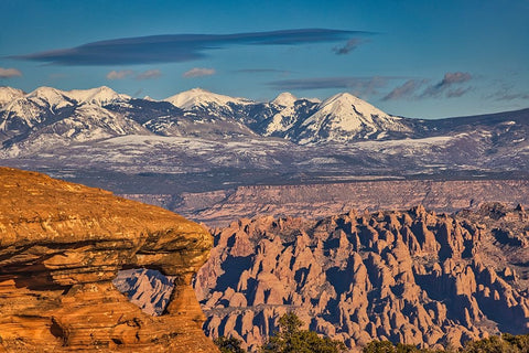 Fang Arch-Dead Horse Point-Canyonlands National Park-Utah White Modern Wood Framed Art Print with Double Matting by Ford, John