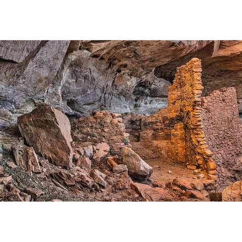 Little Westwater Ruin-Canyonlands National Park-Utah White Modern Wood Framed Art Print by Ford, John