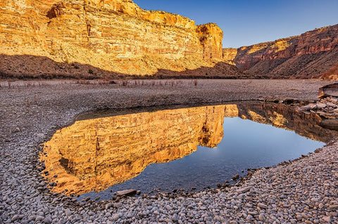 Pool-Colorado River-Moab-Utah White Modern Wood Framed Art Print with Double Matting by Ford, John