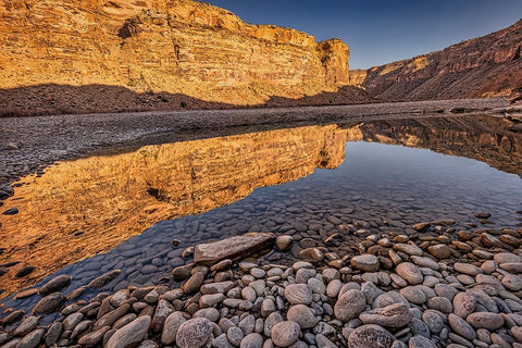 Pool-Colorado River-Moab-Utah White Modern Wood Framed Art Print with Double Matting by Ford, John