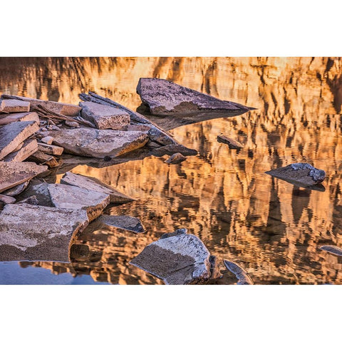 Pool-Colorado River-Moab-Utah Black Modern Wood Framed Art Print with Double Matting by Ford, John