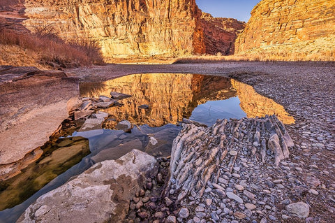 Pool-Colorado River-Moab-Utah White Modern Wood Framed Art Print with Double Matting by Ford, John