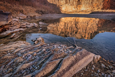 Pool-Colorado River-Moab-Utah White Modern Wood Framed Art Print with Double Matting by Ford, John
