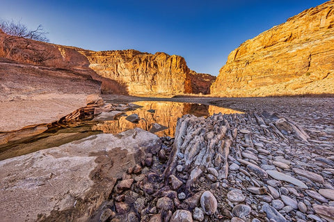 Pool-Colorado River-Moab-Utah White Modern Wood Framed Art Print with Double Matting by Ford, John