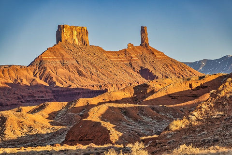 USA-Utah-Moab-Parriott Mesa White Modern Wood Framed Art Print with Double Matting by Ford, John