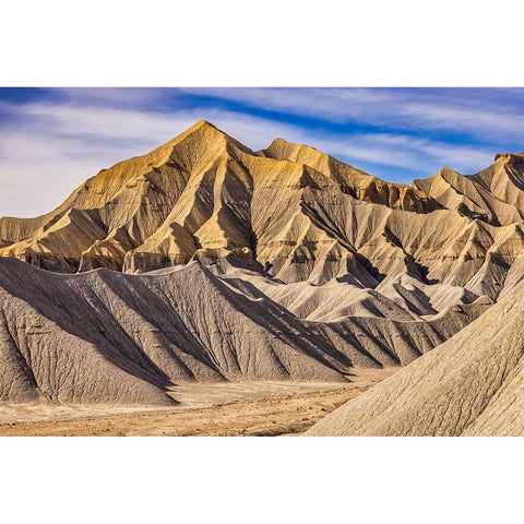 Bentonite Hills-Capitol Reef-Utah Gold Ornate Wood Framed Art Print with Double Matting by Ford, John
