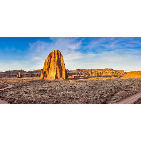 Temple of the Sun-Capitol Reef-Utah Gold Ornate Wood Framed Art Print with Double Matting by Ford, John