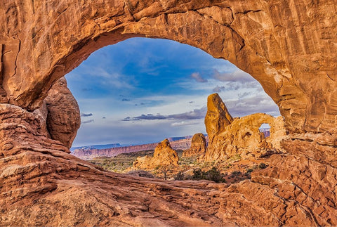 Double Arch-Arches National Park-Utah White Modern Wood Framed Art Print with Double Matting by Ford, John