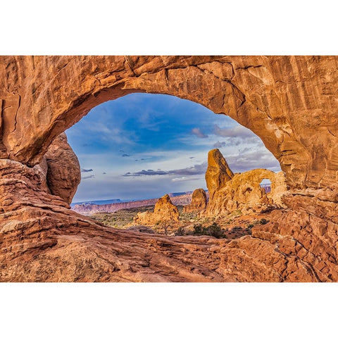 Double Arch-Arches National Park-Utah Black Modern Wood Framed Art Print by Ford, John