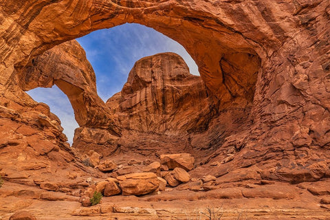 Double Arch-Arches National Park-Utah White Modern Wood Framed Art Print with Double Matting by Ford, John