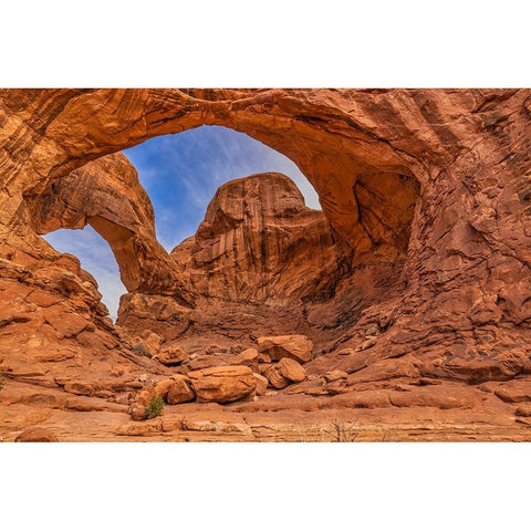 Double Arch-Arches National Park-Utah Black Modern Wood Framed Art Print by Ford, John