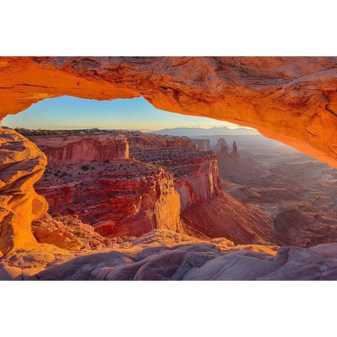 UT-Canyonlands National Park-Island in the Sky-Mesa Arch-sunrise Black Modern Wood Framed Art Print with Double Matting by Wild, Jamie and Judy