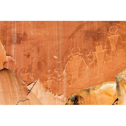 UT-Capitol Reef National Park-Fremont petroglyphs White Modern Wood Framed Art Print by Wild, Jamie and Judy