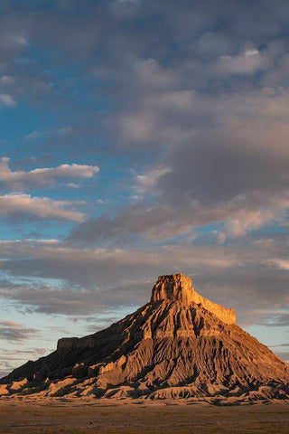 Utah Early morning clouds at Factory Butte-Upper Blue Hills Black Ornate Wood Framed Art Print with Double Matting by Zimmerman, Judith
