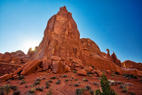Arches National Park evening light-USA-Utah Black Ornate Wood Framed Art Print with Double Matting by Eggers, Terry