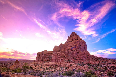 Arches National Park evening light-USA-Utah White Modern Wood Framed Art Print with Double Matting by Eggers, Terry