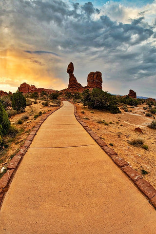 Arches National Park evening light-USA-Utah White Modern Wood Framed Art Print with Double Matting by Eggers, Terry