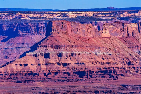 Red Rock Canyons Overlook- Canyonlands National Park- Moab- Utah. Green Canyon. Black Ornate Wood Framed Art Print with Double Matting by Perry, William