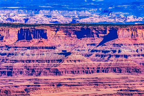 Red Rock Canyons Overlook- Canyonlands National Park- Moab- Utah. Green Canyon. Black Ornate Wood Framed Art Print with Double Matting by Perry, William