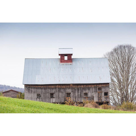 USA-Vermont-Rockingham. Barn Black Modern Wood Framed Art Print by Bibikow, Walther