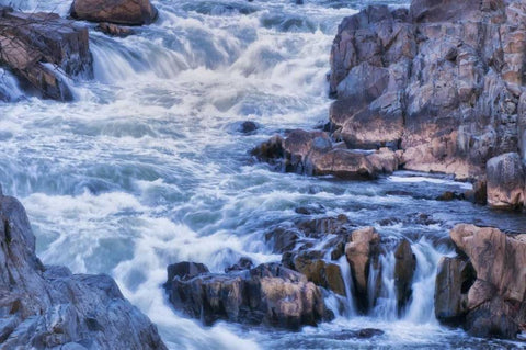 Virginia, Great Falls Rapids on Potomac River Black Ornate Wood Framed Art Print with Double Matting by OBrien, Jay