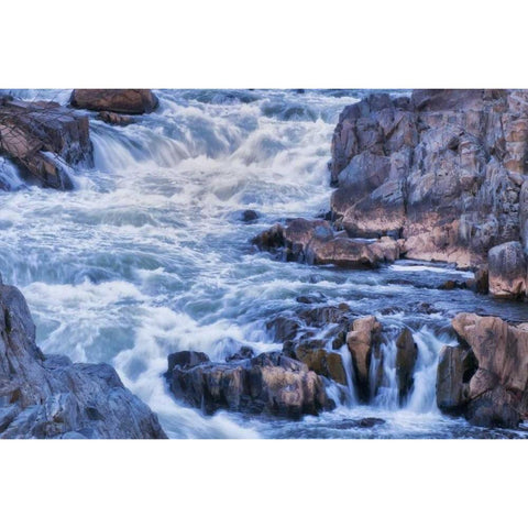 Virginia, Great Falls Rapids on Potomac River Black Modern Wood Framed Art Print by OBrien, Jay