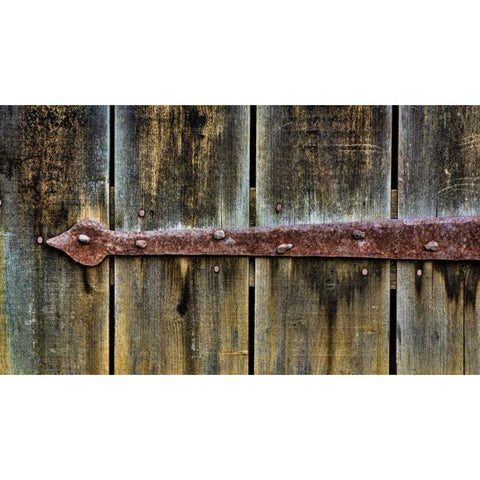 VA, Roanoke, Explore Park Rusty barn door brace Black Modern Wood Framed Art Print by Paulson, Don