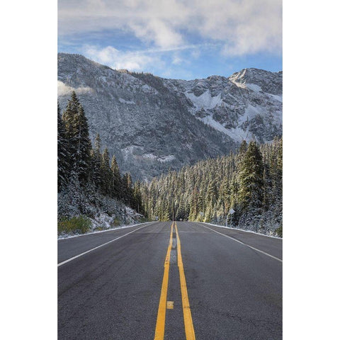 North Cascades Highway at Rainy Pass-Washington State Black Modern Wood Framed Art Print by Majchrowicz, Alan