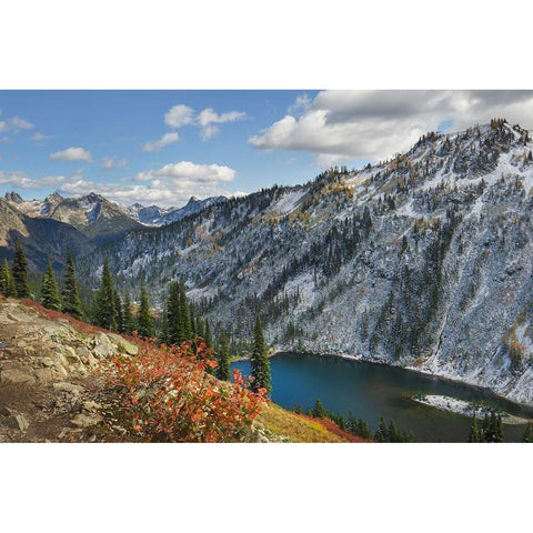 Lake Ann North Cascades Black Modern Wood Framed Art Print with Double Matting by Majchrowicz, Alan