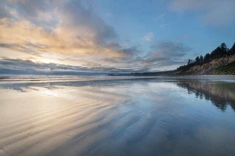 Ruby Beach afterglow Olympic National Park-Washington State White Modern Wood Framed Art Print with Double Matting by Majchrowicz, Alan