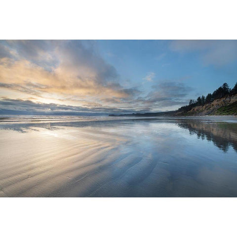 Ruby Beach afterglow Olympic National Park-Washington State White Modern Wood Framed Art Print by Majchrowicz, Alan